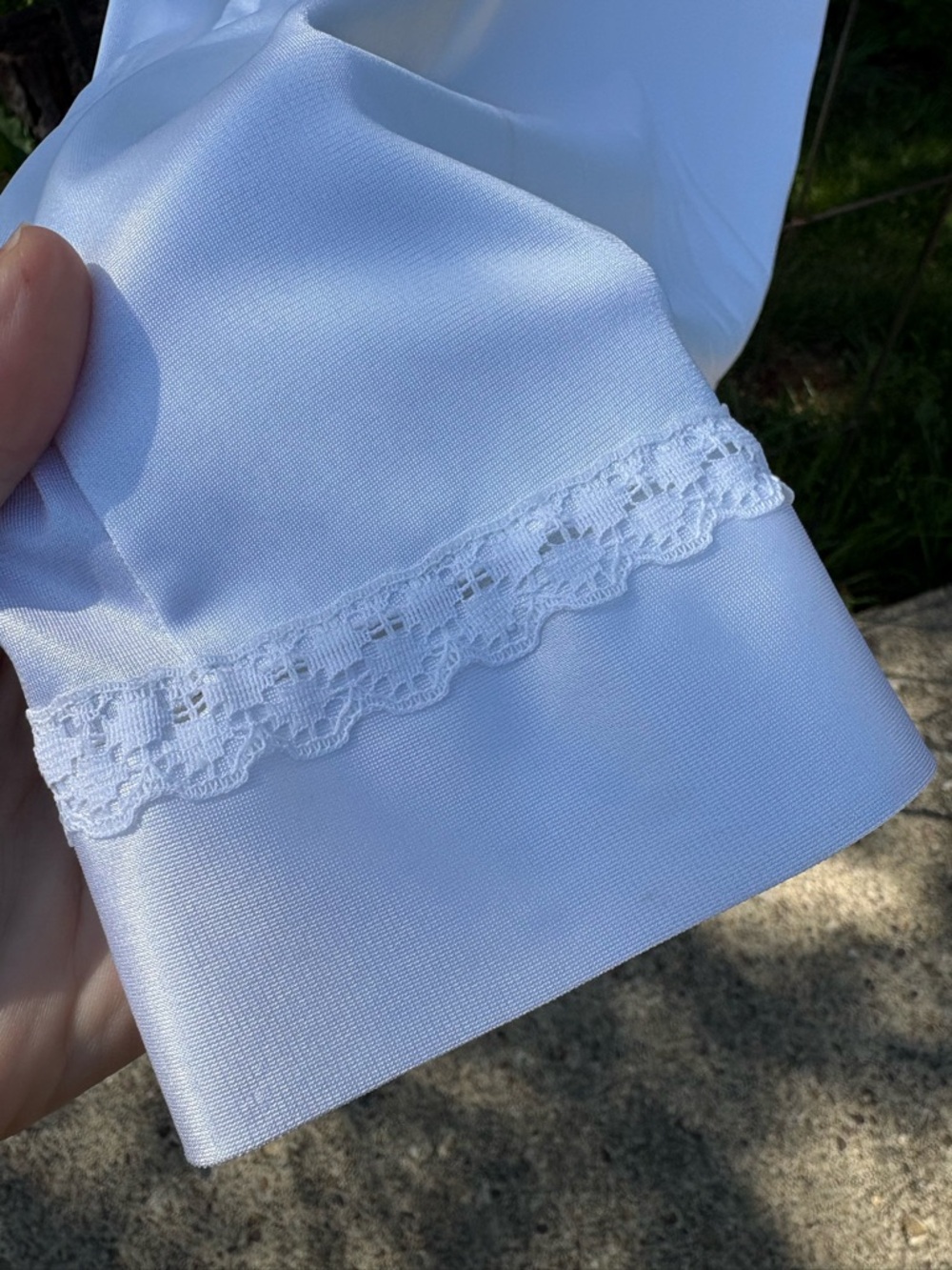 Vintage Sears White Lace-Trim Half Slip Delicate Feminine Elastic Waist Size 2S - Picture 4 of 16